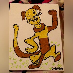 Spidey dog 8 x 10 panel canvas board through by Cindy